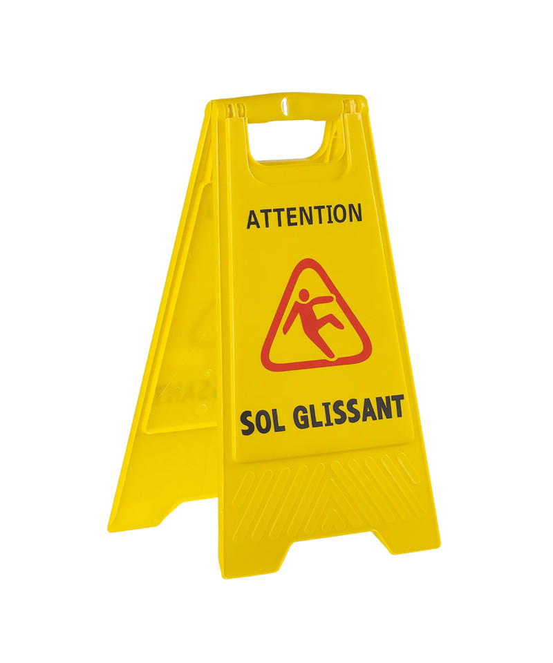 Panneau d'avertissement Attention sol glissant - PAT Europe